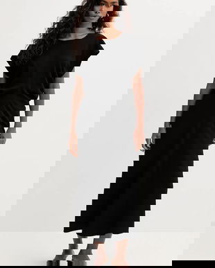 Marella rochie culoarea negru, maxi, drept, 2523226023200