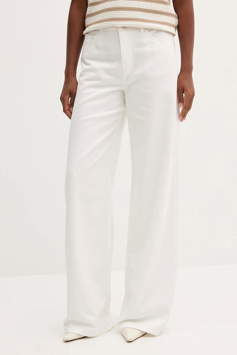 Marella pantaloni Emme by Marella culoarea bej, lat, high waist, 2525136071200