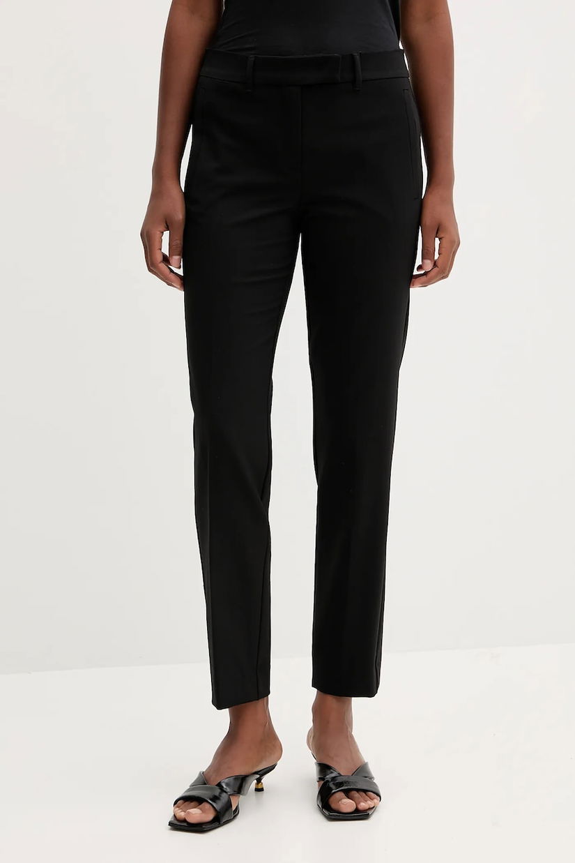 Marella pantaloni din lână culoarea negru, fason țigaretă, high waist, 2523136101200