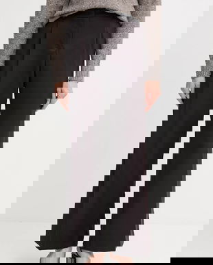 Gaudi pantaloni culoarea maro, drept, high waist, 521FD25020