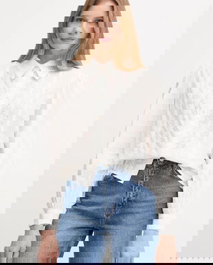 Hoss Intropia cămașă din bumbac culoarea alb, cu guler clasic, regular, 6282672