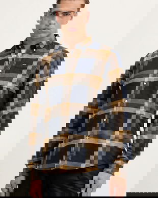 Barbour cămașă din bumbac FOLLEY culoarea bleumarin, cu guler button-down, regular, MSH5364