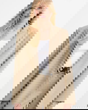 IRO sacou din lână culoarea verde, un singur rând de nasturi, uni, WP07SANNIE