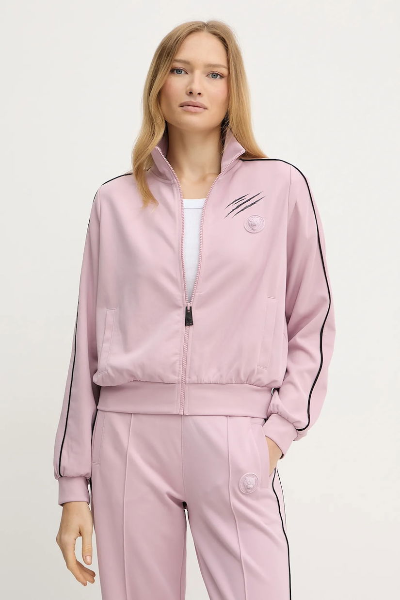 PLEIN SPORT bluză culoarea roz, cu imprimeu, FAEC WJB1894 STE003N