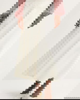 MAX&Co. fustă culoarea bej, maxi, evazați, 2526106061200