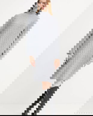 Barbour rochie din lână SOPHIA culoarea gri, mini, oversize, LDR0939