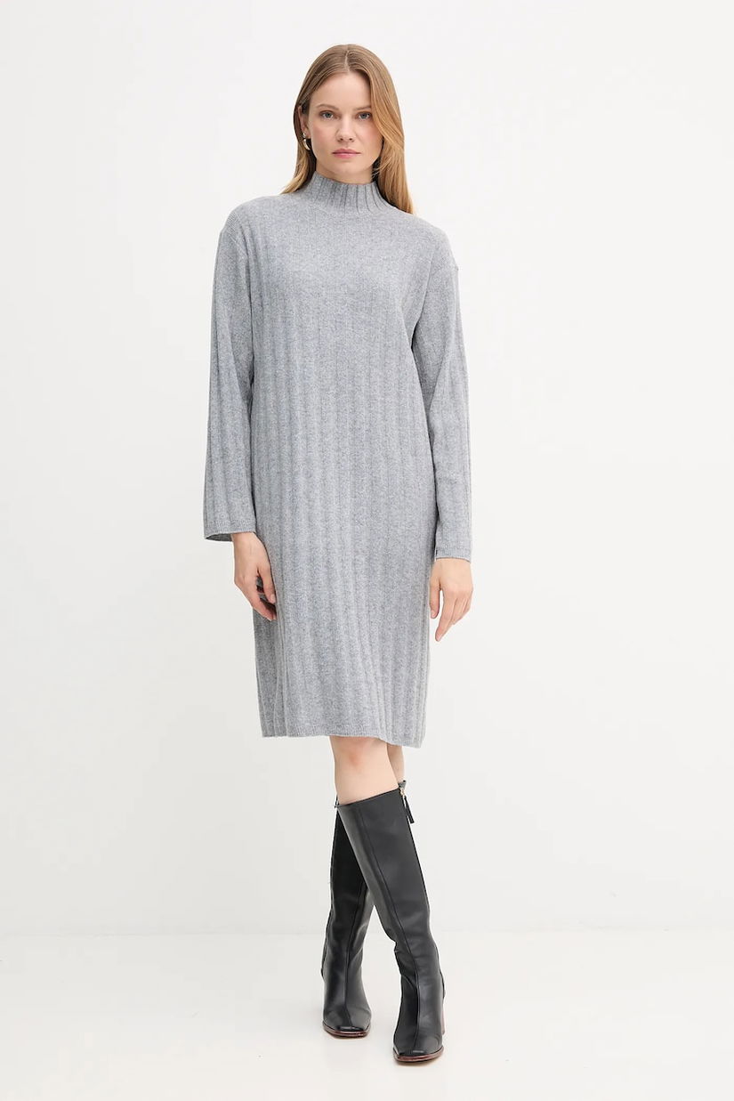 Barbour rochie din lână SOPHIA culoarea gri, mini, oversize, LDR0939