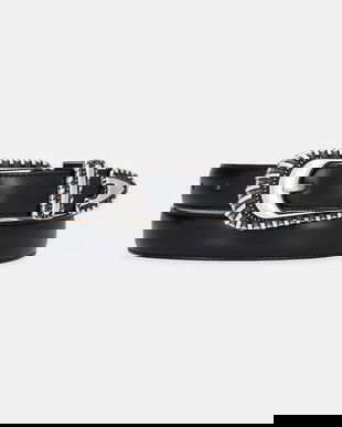 IRO curea de piele culoarea negru, WP127BELLY