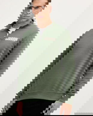 Barbour hanorac de bumbac culoarea verde, cu imprimeu, MOL0640