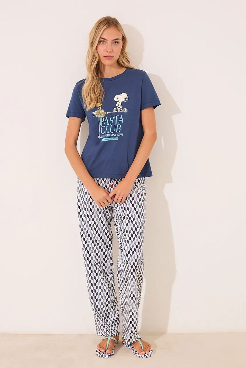 women'secret pijamale de bumbac culoarea bleumarin, 3132107