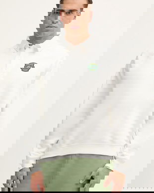 Lacoste bluză culoarea alb, cu imprimeu, SH8323