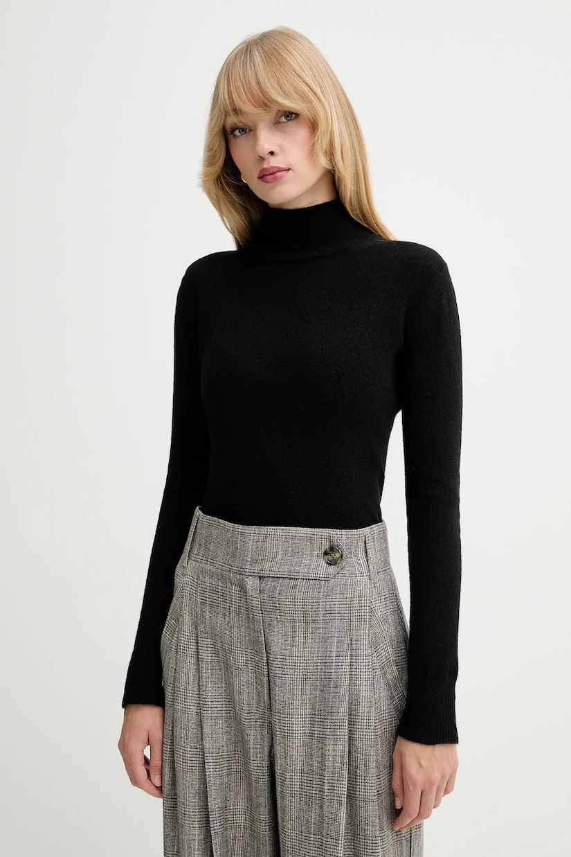 Marella pulover Emme by Marella culoarea negru, light, cu guler, 2525366201200