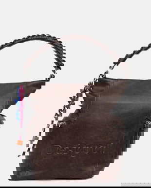 Desigual poșetă HALF LOGO ARICA culoarea maro, 25WAKP29