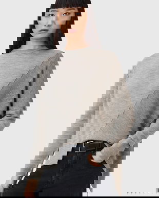 AllSaints pulover de lână ISLA culoarea gri, light, W004KD