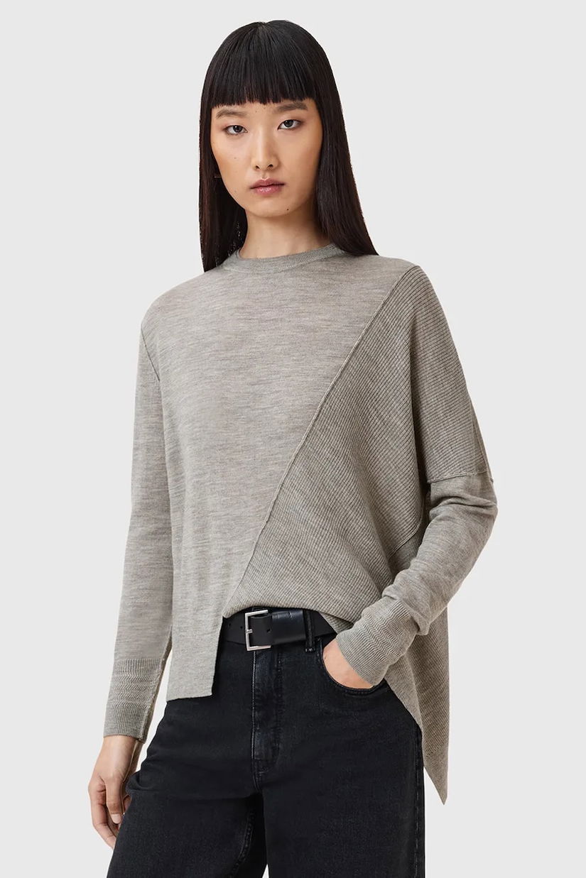 AllSaints pulover de lână ISLA culoarea gri, light, W004KD