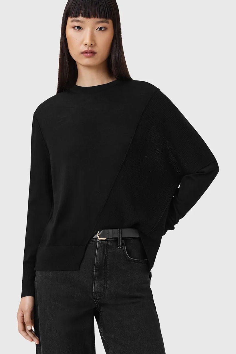 AllSaints pulover de lână ISLA culoarea negru, light, W004KD