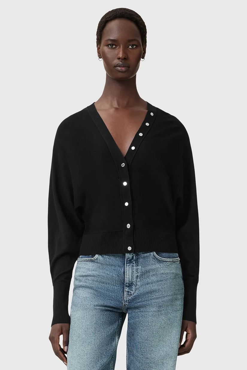 AllSaints cardigan din lână HONOR culoarea negru, light, W002KD
