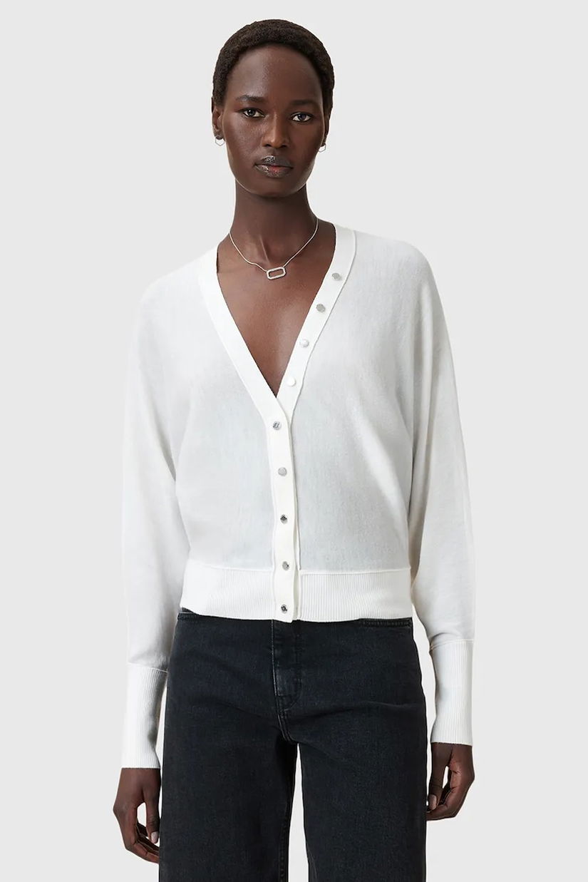 AllSaints cardigan din lână HONOR culoarea alb, light, W002KD