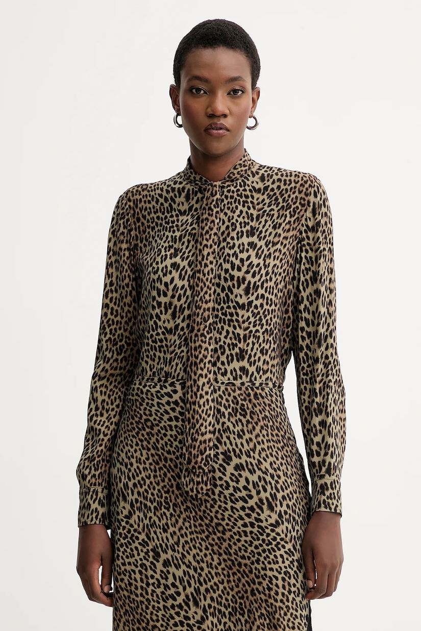 ZADIG&VOLTAIRE cămașă culoarea verde, cu un decolteu legat, regular, WWSH02268