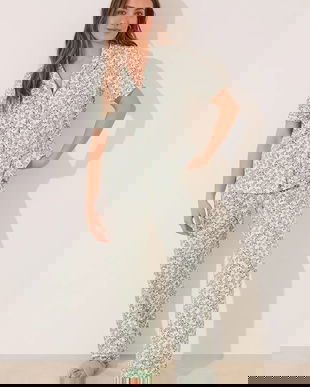 women'secret pijama culoarea verde, bumbac, 3592397