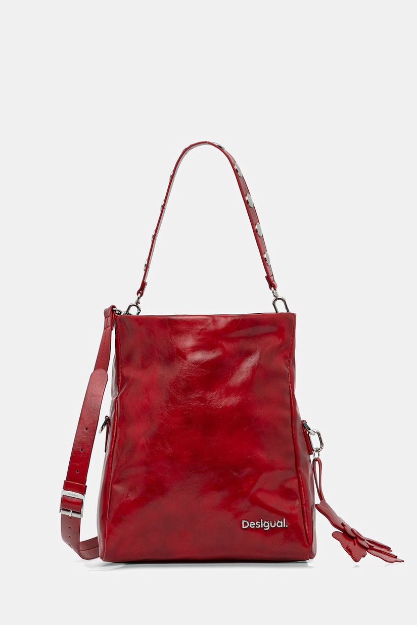 Desigual poșetă REPRISE RED VALENTI culoarea roșu, 25WAXPCA