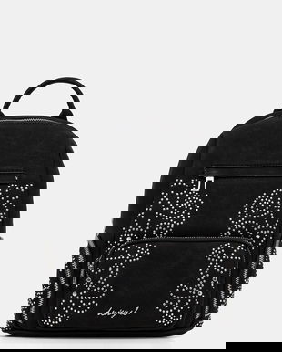 Desigual rucsac POKER FACE CHESTER M culoarea negru, mic, cu imprimeu, 25WAKP35