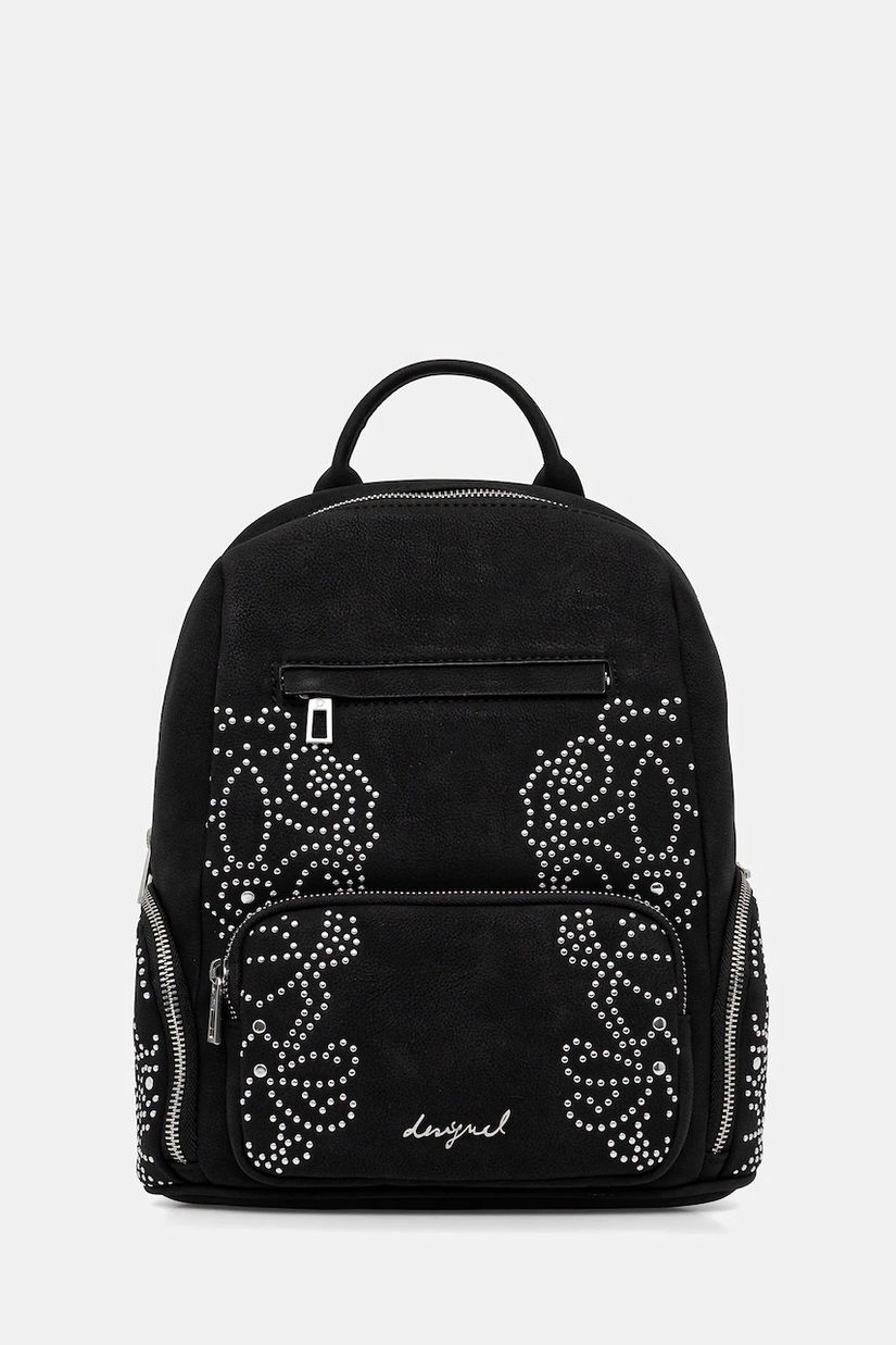 Desigual rucsac POKER FACE CHESTER M culoarea negru, mic, cu imprimeu, 25WAKP35
