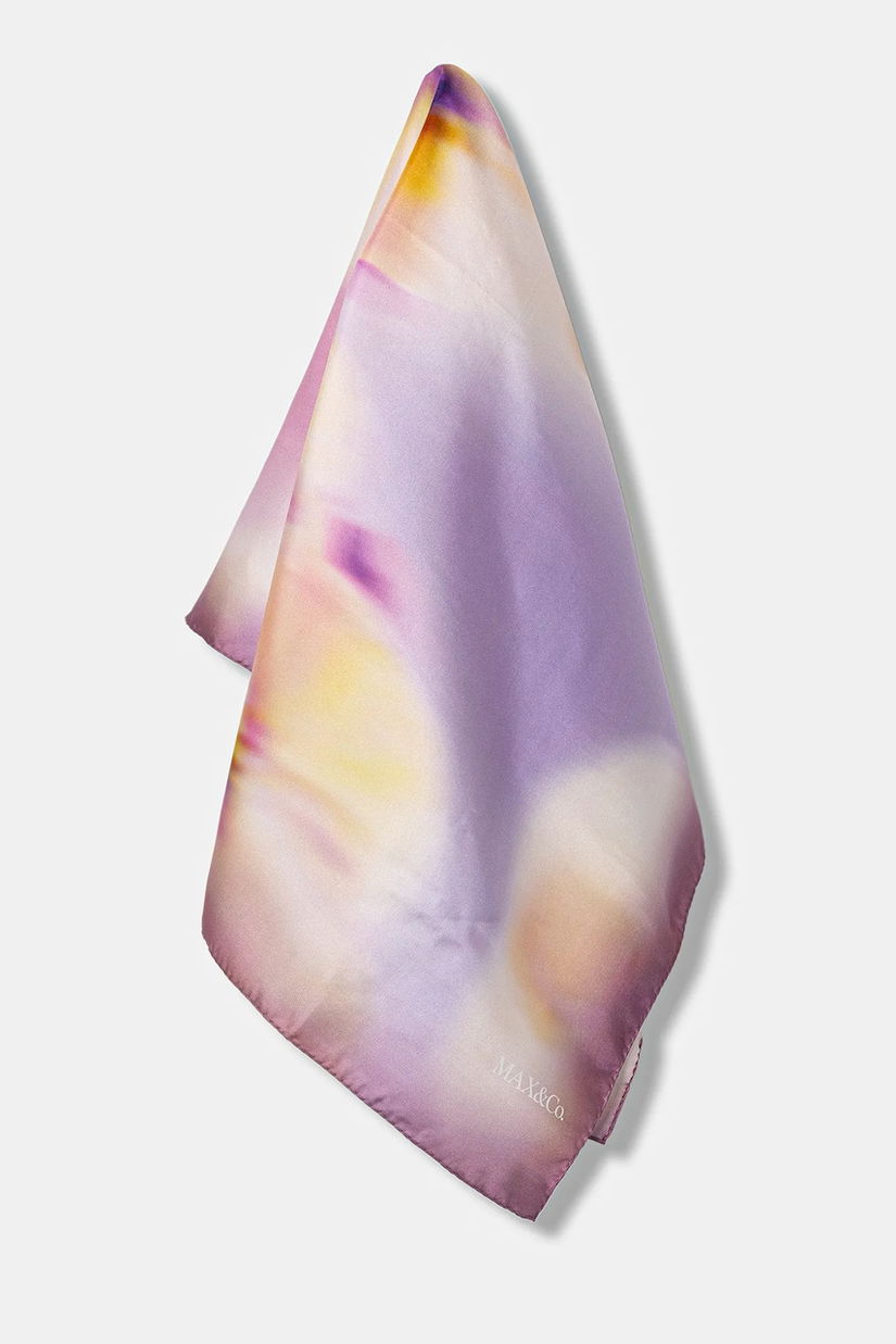 MAX&Co. eșarfă de mătase culoarea violet, cu imprimeu, 2526546046200