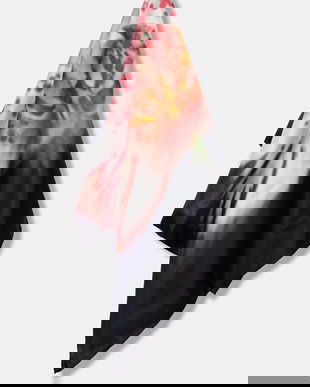 MAX&Co. fular de mătase culoarea negru, cu imprimeu, 2526546046200