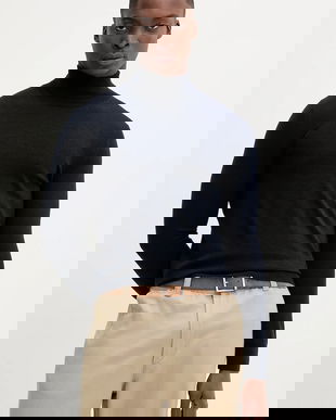 BARENA VENEZIA pulover de lână Knitwear Camio culoarea bleumarin, light, cu guler, KNU5282.429