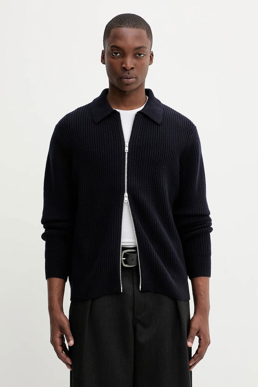 Filippa K cardigan din lână culoarea bleumarin, 31685