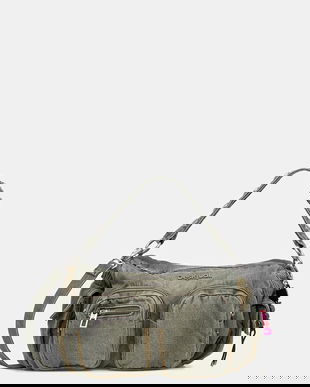 Desigual geantă de blugi BRAVO HYBRID DENIM HAB culoarea verde, 25WAXD03