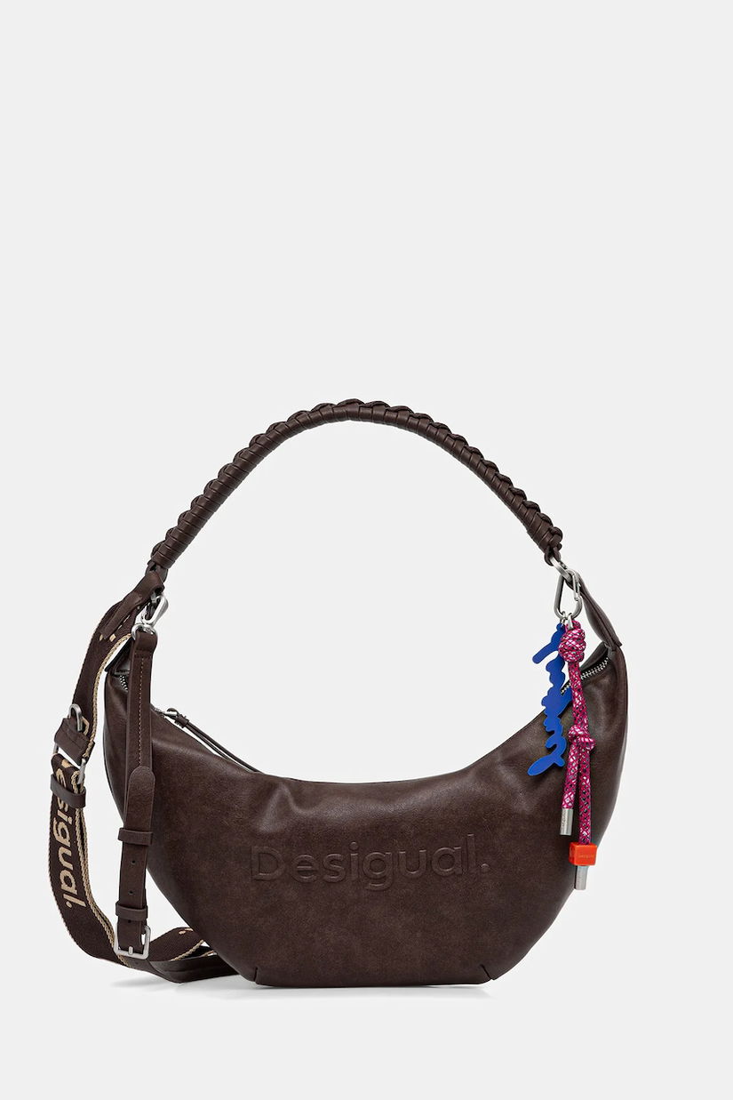 Desigual poșetă HALF LOGO ZANTE C culoarea maro, 25WAXPAX