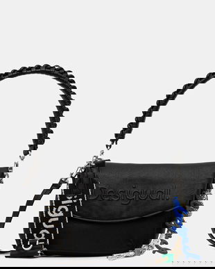 Desigual poșetă HALF LOGO TROKEL BLA culoarea negru, 25WAXPAL