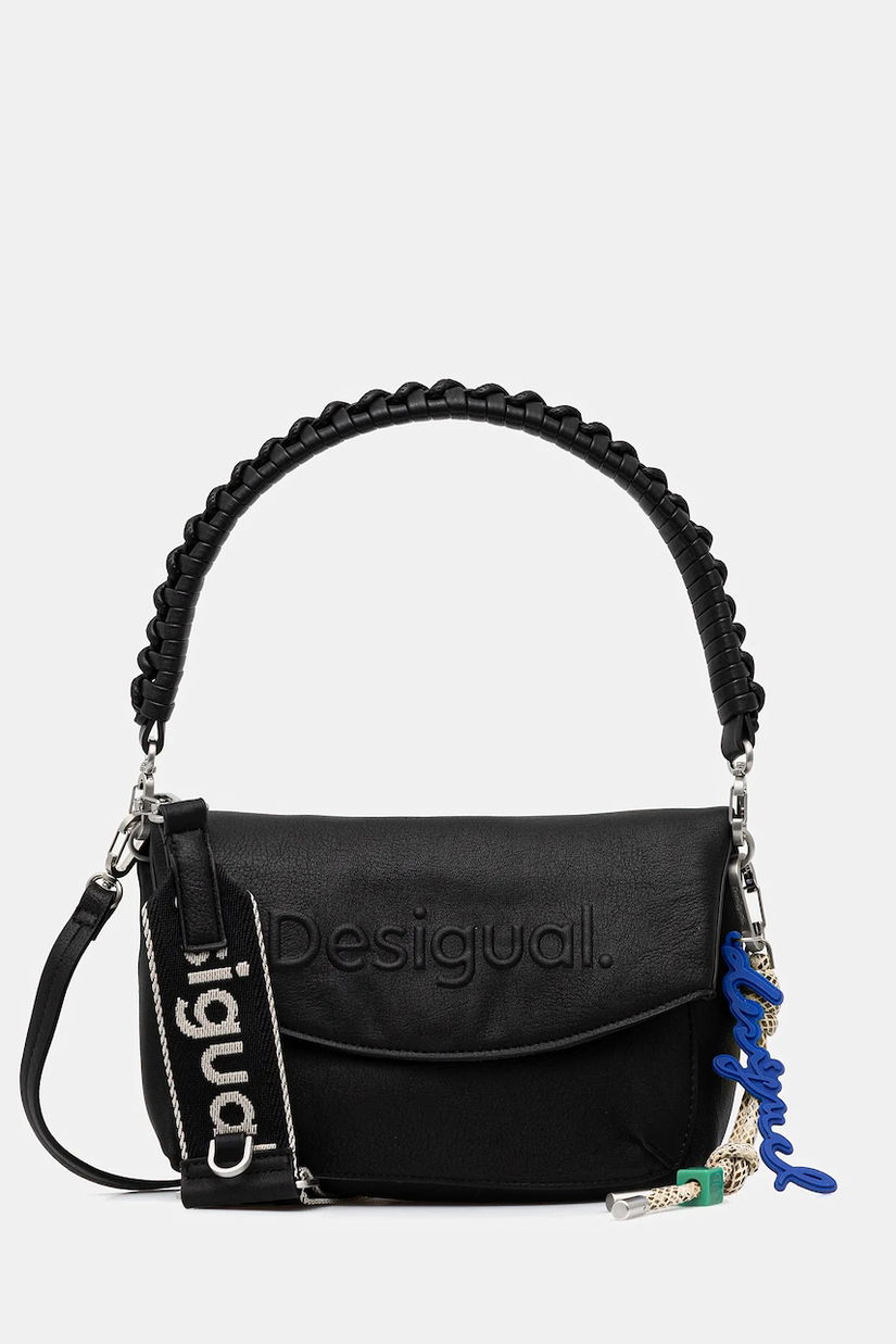 Desigual poșetă HALF LOGO TROKEL BLA culoarea negru, 25WAXPAL