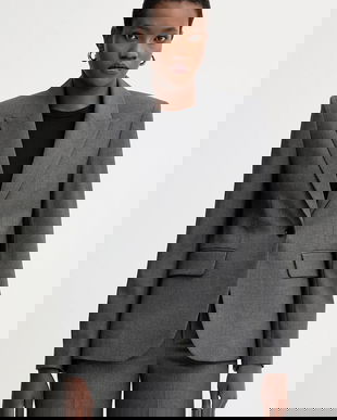 ZADIG&VOLTAIRE sacou culoarea gri, un singur rand de nasturi, melanj, WWBL01946