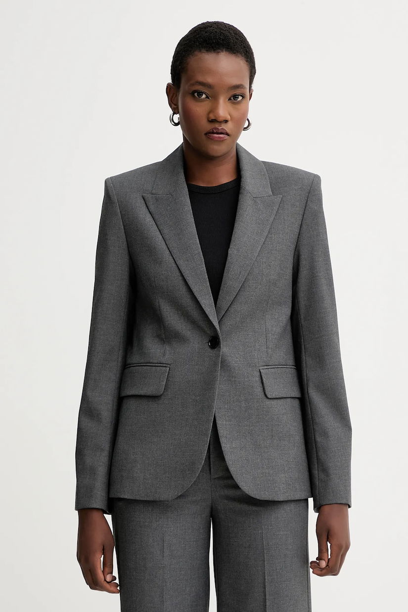 ZADIG&VOLTAIRE sacou culoarea gri, un singur rand de nasturi, melanj, WWBL01946