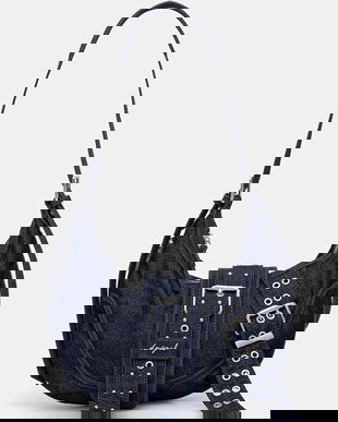 Desigual geantă de blugi BINDELLA CA culoarea bleumarin, 25WAXD24