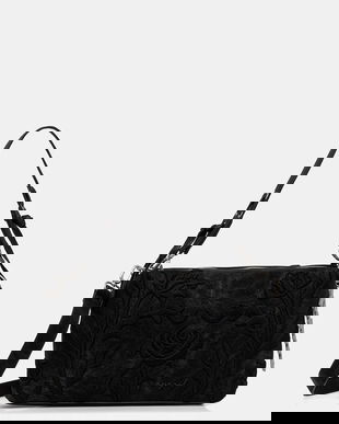 Desigual poșetă ROMEO FLORAL TOTAL BL culoarea negru, 25WAXP41