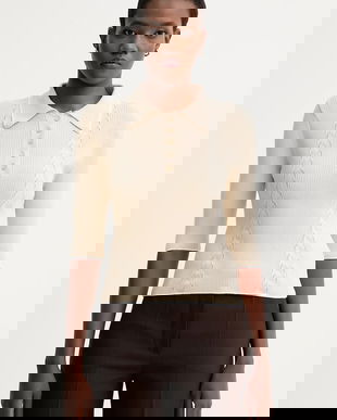 Sessun pulover de bumbac culoarea bej, light, 25109001