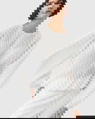 AllSaints bluză MELANI culoarea alb, uni, W020PD