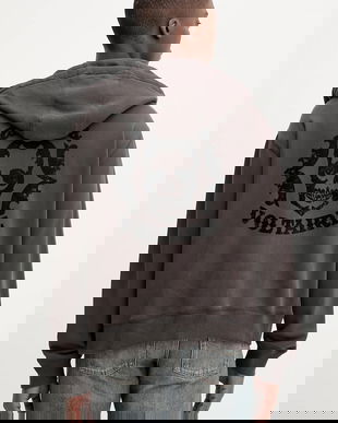 ZADIG&VOLTAIRE hanorac de bumbac culoarea maro, cu glugă, uni, JMSS01311