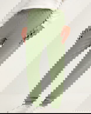 Lacoste pantaloni de trening din bumbac culoarea verde, uni, XH9833