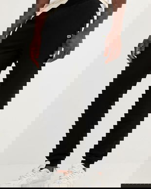 Lacoste pantaloni de trening din bumbac culoarea negru, uni, XH9833