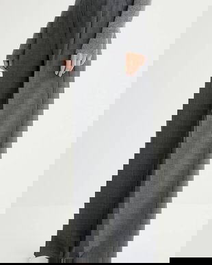 Marella pantaloni culoarea gri, lat, high waist, 2523136014200