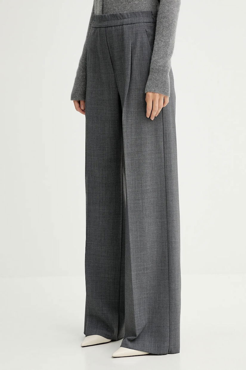 Marella pantaloni culoarea gri, lat, high waist, 2523136014200