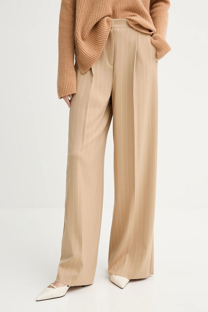 Marella pantaloni Emme by Marella culoarea verde, lat, high waist, 2525136151200