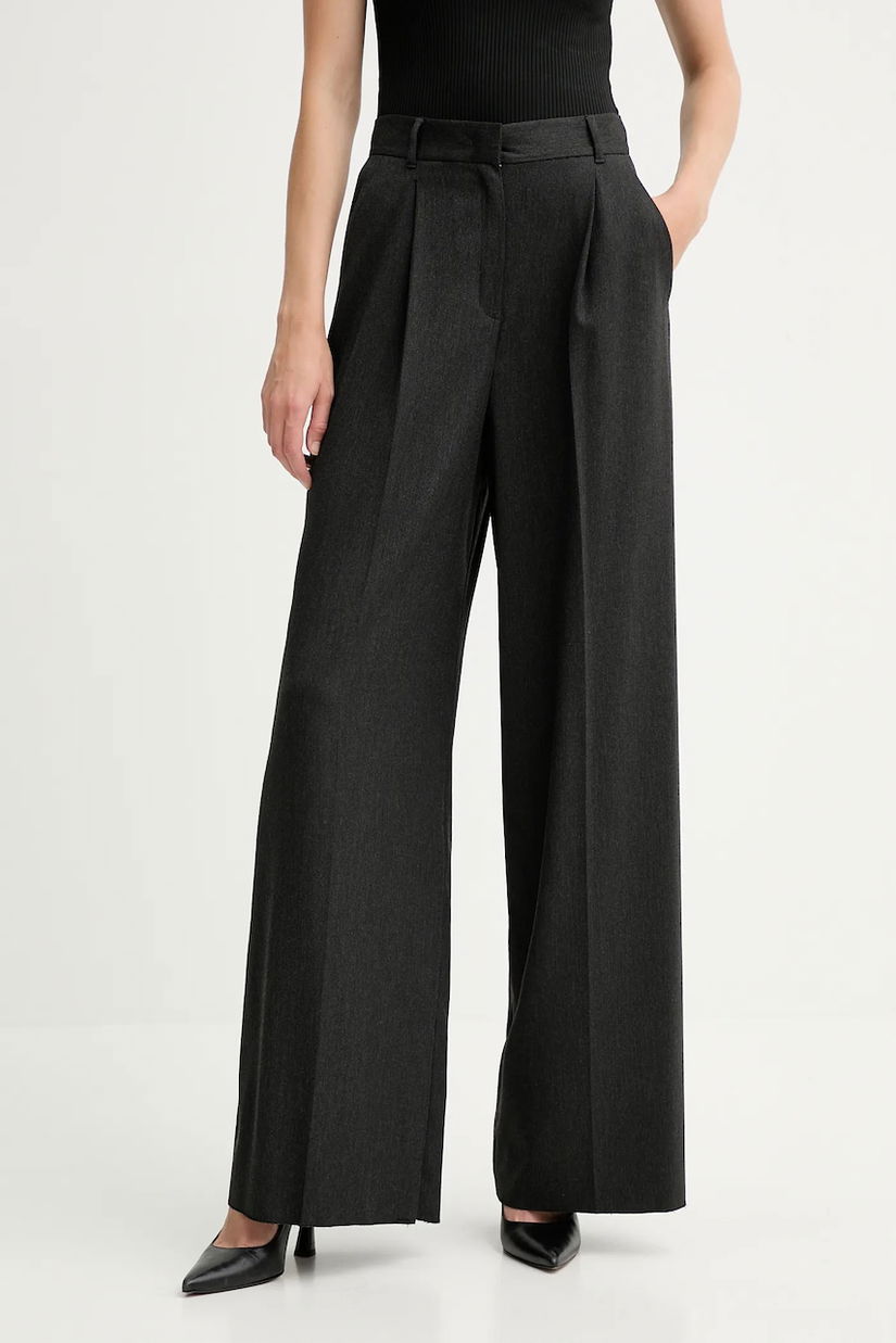 Marella pantaloni Emme by Marella culoarea gri, lat, high waist, 2525136151200
