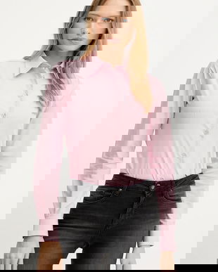 Silvian Heach cămașă DILEGE culoarea roz, cu guler clasic, slim, GPA25345CA