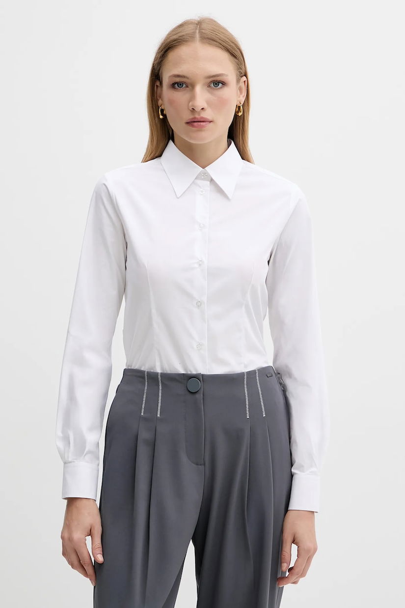 Silvian Heach cămașă DILEGE culoarea alb, cu guler clasic, slim, GPA25345CA